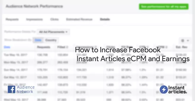 How to Increase Facebook Instant Articles eCPM and Earnings